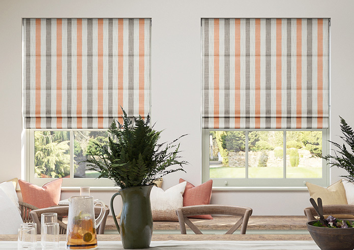 Abilene Stripe, Rust - Twist&Fit Roman Blind - Image 3